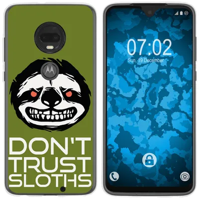 Produktbild von PhoneNatic Case kompatibel mit Motorola Moto G7 Plus Silikon-Hülle Crazy Animals Faultier M3