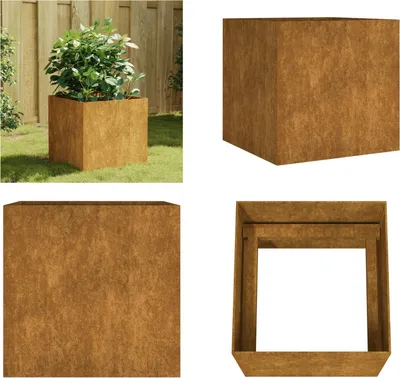 Image de vidaXL Bac à plantes 40x41x40 cm acier corten - Bac à plantes - Bac à plantes - Bac à plantes surélevé - Jardin surélevé
