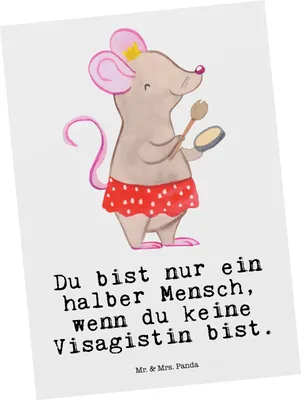Produktbild von Mr. & Mrs. Panda Postkarte Visagistin Herz - Weiß - Geschenk, Maskenbildnerin, Spruch, Fotokarte, Postkarten, Kosmetikerin, Beauty Salon, Ausbildung, Ansichtskarte