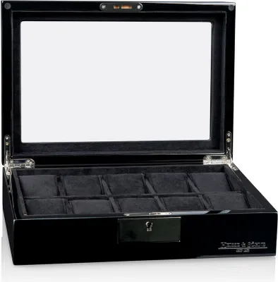 Obrázok produktu pre Heisse & Söhne - 70019-196.142 - Krabička na hodinky - na 10 hodiniek - Tenor 10 - čierna