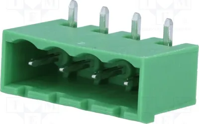 Zdjęcie produktu dla 1 sztuka listwy zaciskowej, wyłączalna, 5,08 mm, z kątem 90°, liczba pinów: 4, złącze MSTBA 2,5/4-G-5,08