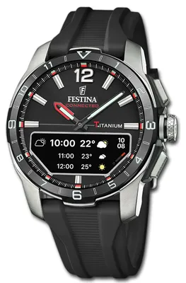 Image de Montre connectée pour homme, bracelet en silicone noir, modèle Festina Connected D3UF23000/4