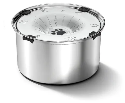 Produktbild von Hundenapf Trinknapf Anti Schling 5.68L 304 Edelstahl Hellgrau