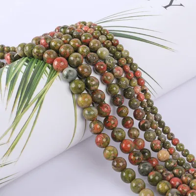Produktbild von Natürliche Unakit Perlen Ø 4mm 180 Stück für Schmuck Basteln