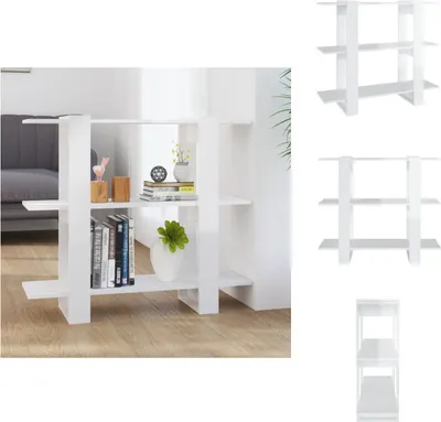 Produktbild von vidaXL Bücherregal/Raumteiler Hochglanz-Weiß 100x30x87 cm -  Bücherregale & Bücherschränke