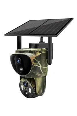 Image de Caméra 4G solaire RobiCam S5 pour la chasse, PTZ, double objectif, avec intelligence artificielle, indice de protection IP66