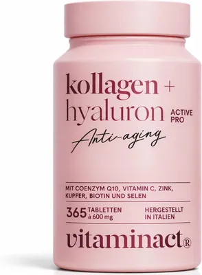Produktbild von Kollagen Kapseln – Typ I Peptide hochdosiert + mit innovativem Probiotikum für 30% bessere Aufnahme – Kollagen Typ I hydrolysiert mit Hyaluron
