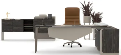 Immagine prodotto di Scrivania angolare Armadio da ufficio Tavolino da salotto Set per studio Arredamento per ufficio