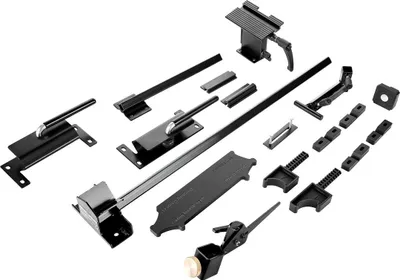 Immagine prodotto di Sistema di affilatura Pro Grind, maschera di affilatura multipla per smerigliatrice da banco da 152 mm e 203 mm - con maschera a piattaforma, barra di appoggio utensili, blocco di regolazione, slitta per tagli obliqui, blocco microbisellatore, per utensili da tornitura del legno