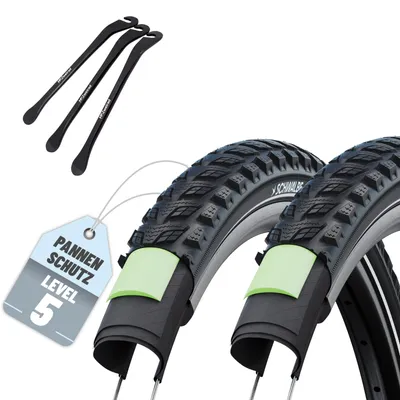 Produktbild von 2er Set Schwalbe Reifen Marathon 365 Schwarz Reflex 28 x 1.50 (40-622)" + Ohne Schlauche + 3x Reifenheber
