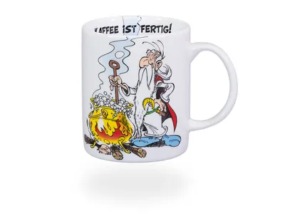 Produktbild von tea4chill Könitz Kaffeetasse Asterix - Miraculix. Teetasse 300ml Porzellan. Design modern, bunt, lustig