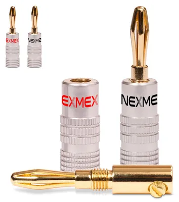 Produktbild von Bananenstecker für Lautsprecherkabel 4x Stecker NEXMEX Vergoldet Steckverbinder