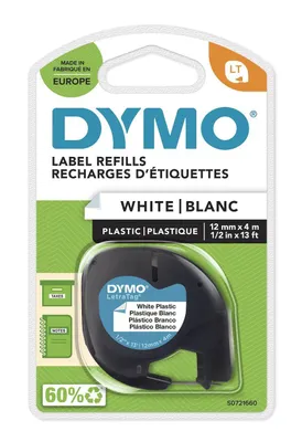 Zdjęcie produktu dla Taśma plastikowa Dymo LetraTAG 12mm x 4m - biała (59422)
