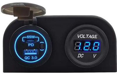 Produktbild von ProRide 12V USB/USB-C Steckdose 2 Ports mit Schalter, 65W QC3.0