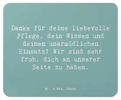 Produktbild von Mr. & Mrs. Panda Mauspad Spruch Dankbare Pflegekraft - Meeresbrise - Geschenk, Mousepad, pc, Danke sagen, mausteppich, Bedanken, Pflegepersonal, Pflege, Anerkennung
