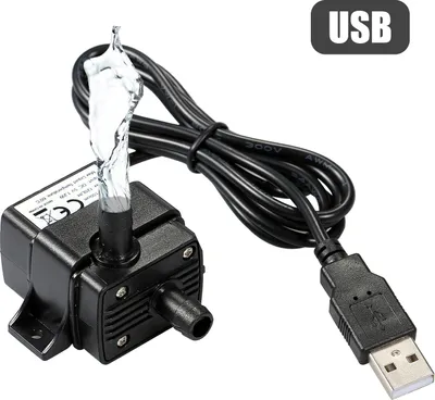 Produktbild von DECDEAL USB Brushless Wasserpumpe Ultra-leise Mini DC5V Micro Brushless Wasseroelpumpe Wasserdichte Tauchbrunnenpumpe Aquarium Umlauf 120L / H 1,2W Lift 3,28ft