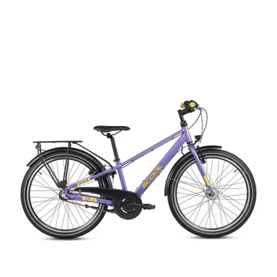 Produktbild von 24 Zoll Kinderfahrrad, 3-Gang, Jungenfahrrad, S’COOL troX pro, ab 7–11 Jahre, 130–145 cm, Lila/Gelb