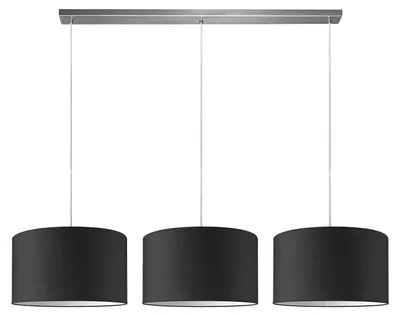 Produktbild von Home Sweet Home Hängeleuchte Beam 3L, E27, schwarzer Lampenschirm, 40cm