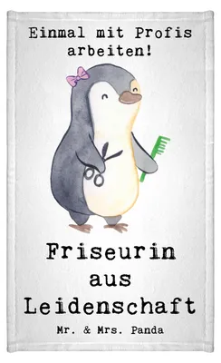 Produktbild von Mr. & Mrs. Panda Frotteetuch Friseurin Leidenschaft - Weiß - Geschenk, Spruch, Beruf, Gästehandtuch Bunt, Friseursalon, Baumwollhandtuch, 30x50, Handtuch Klein, Gäste-WC