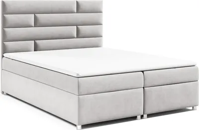 Produktbild von Best for Home Boxspringbett mit Bettkasten Trinity K-5 Bonellfederkern inkl. Topper, mit Lieferung 180x200-Silber