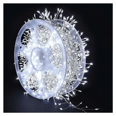 LED-Nano-Lichterkette auf Spule, silbern, 19,2 m, kaltweiß, Zeitschaltuhr