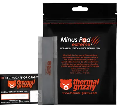 Zdjęcie produktu dla Thermal Grizzly Minus Pad extreme 2, Podkładka termiczna, Szary, 20 mm, 120 mm, 2 mm, 39 g