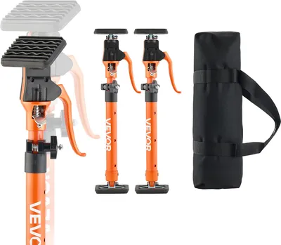 Immagine prodotto di VEVOR supporto a una mano, 2 pezzi, supporto per soffitto 48-75 cm, supporto telescopico in acciaio, supporto di montaggio fino a 100 kg di portata per l'installazione di armadi, il sollevamento di cartongesso, pali da carico