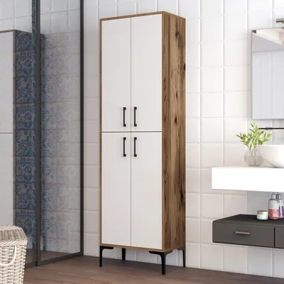 Produktbild von Skye Decor, Berlin- Berlin A HCT, Nussbaumfarbe,,Weiß, Schuhschränke, 200x60x35 cm, 100% Melaminbeschichtete Partikelplatte