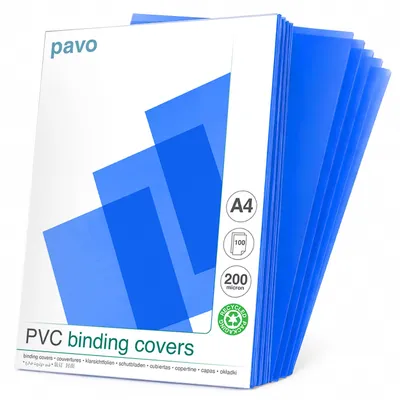 Produktbild von Pavo Einbanddeckel-Klarsichtfolie A4, PVC-Folie, 0.20 mm, 100-er Pack, Transpare