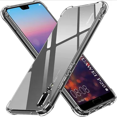 Zdjęcie produktu dla Techsuit Shockproof Clear Silicone etui do Huawei P20 – przezroczyste