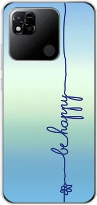 Produktbild von König Design Hülle kompatibel mit Xiaomi Redmi 10A Kunststoff Soft Handyhülle - Handy Case Be Happy Blau