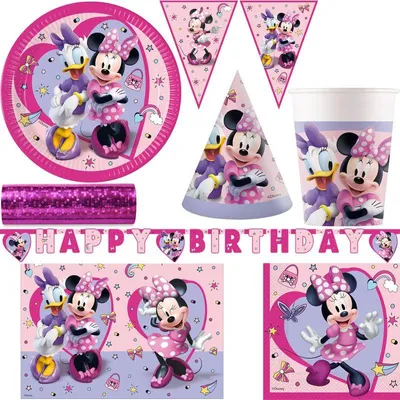 Produktbild von Minnie Maus Geburtstag Partyset zum Kindergeburtstag
