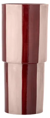 Produktbild von Bloomingville Vase FLOKI rot rosa gestreift | Ø14x31cm