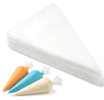 Image de Sacs de pâtisserie jetables de grande taille, 200 pièces, extra épais (0,04 mm), 31 x 20 cm, antidérapants et résistants à la déchirure