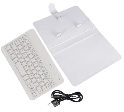 Obrázek produktu pro Univerzální bezdrátová skládací klávesnice Bluetooth s držákem pro telefony iOS/Android, bílá