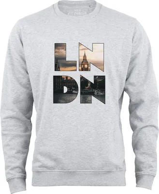 Produktbild von Cotton Prime® Sweatshirt Skyline  London - Weltenbummler Kollektion L Grau-Melange