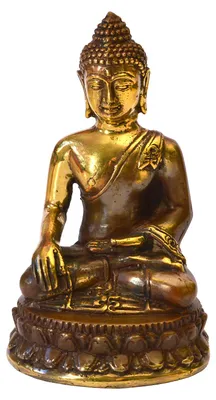 Immagine prodotto di "Buddha thailandese" in ottone anticato 4 x 8 cm