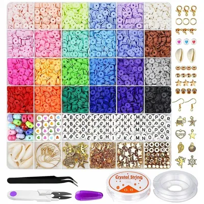 Produktbild von Creative Perlen Set XL – 6000 Stück – Schmuck Bastelset für Armbänder & Ketten – Kreatives DIY-Set für Kinder & Erwachsene