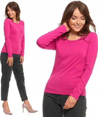 Produktbild von Damen Langarm Bluse Uni Rosa T-Shirt Unterhemd MORAJ 3XL