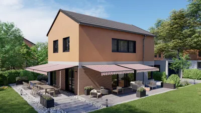 Produktbild von 5,5 x 3 m stabile elektrische Gelenkarmmarkise Aluminium Markise graues Gestell SP1105EM Design SPD088