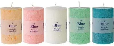 Produktbild von 6 große Kerzen im Nordlicht-Design, assortiert - Blau