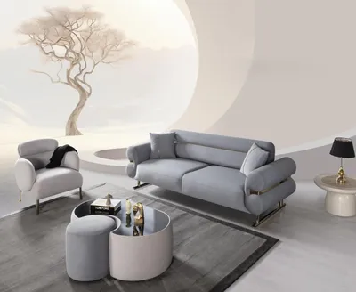 Produktbild von Luxus 2tlg Wohnzimmer Set Sofa 3-Sitzer Sessel  Modernes Design