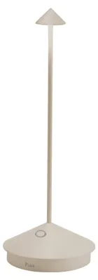 Zdjęcie produktu dla Lampa stołowa LED Pina Pro Sand, akumulatorowa i ściemnialna, bezprzewodowa, szafranowa, 2200-2700-3000 K, IP54, 12-godzinny czas pracy na baterii