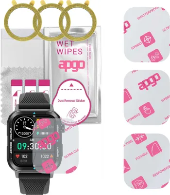 Produktbild von apgo 3 Stück Schutzglas, klar, kompatibel mit Colmi M41 Smartwatch, Hybrid 8H, Ersatz für Hartglas, Displayschutzglas, Bildschirmschutz, Displayschutz, kratzfest