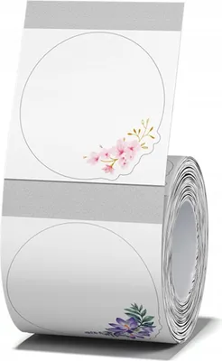 Zdjęcie produktu dla EDIBAZZAR | NIIMBOT naklejki kwiaty przezroczyste 41 mm 170 sztuk okrągłe B21 B3S B1