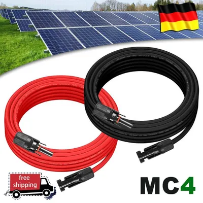 Produktbild von 1 Paar of 10 Meter Verlängerungskabel MC4 Stecker Solarkabel 6mm² inkl. beidseitig Solarstecker für Solarmodule oder Solar Laderegler