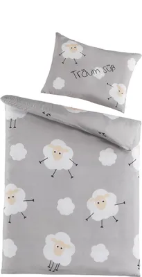 Produktbild von Soma Microfaser Baby Bettwäsche 100 x 135 cm Bettbezug  Kopfkissenbezug 40 x 60 cm Träum Süß