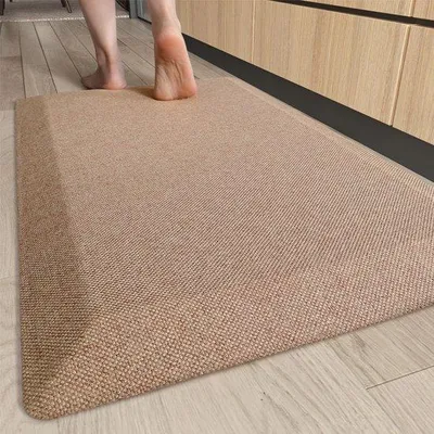 Immagine prodotto di Tappetino antifatica Unyqoos® 51x81 cm, imbottitura di 23 mm, base in PVC antiscivolo, superficie tessuta, color kaki – Ideale per cucina e garage