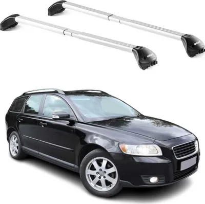 Produktbild von Dachträger Grundtäger für Volvo V50 2004-2012 5 tür 100kg Alu Silber 2 tlg ABE