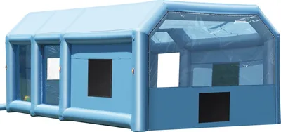 Produktbild von Aufblasbare Lackierkabine, 10 x 6,4 x 4,5 m, Aufblasbare Spritzkabine, mit 1100 W + 750 W Leistungsstarken Gebläsen & Luftfiltersystem, Tragbare Auto-Lackierkabine für Lkw